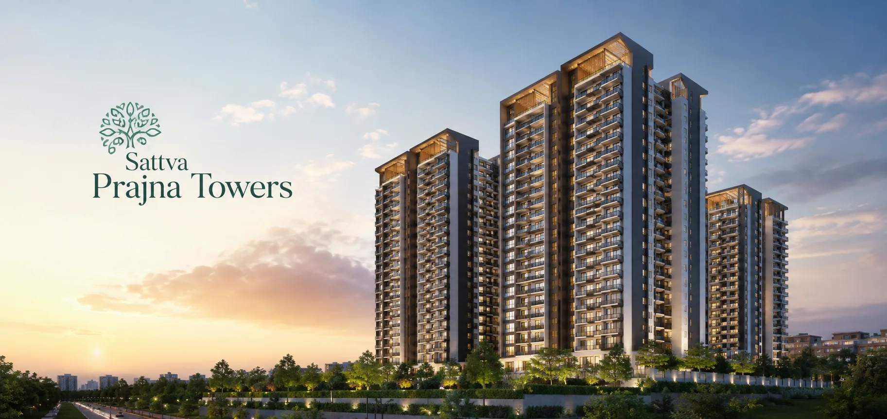 Sattva Prajna Swimming Towers View
